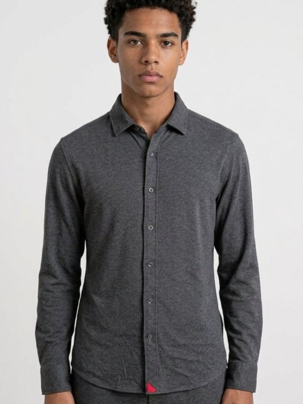 UNTUCKit Men's Medium Grey Flannel Long Sleeve Button-down Shirt